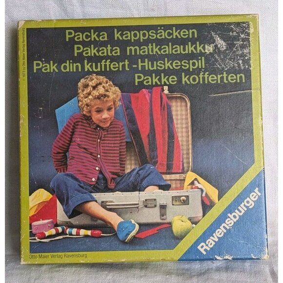 1973 Ravensburg Game Scandinavian Memory Packa Kappsacken Your Suitcase Vtg 70s - Picture 15 of 15